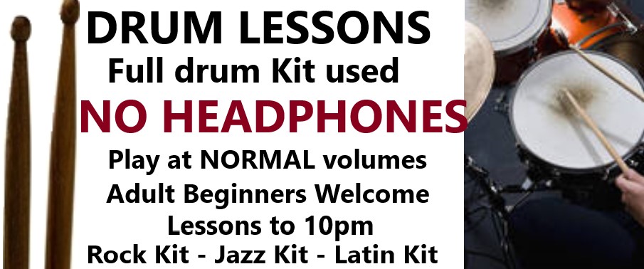 drum classes & drum lessons Penrith, no headphones